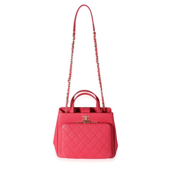 Chanel Red Caviar Quilted Small Business Affinity Shopping Bag - Picture 6 of 6